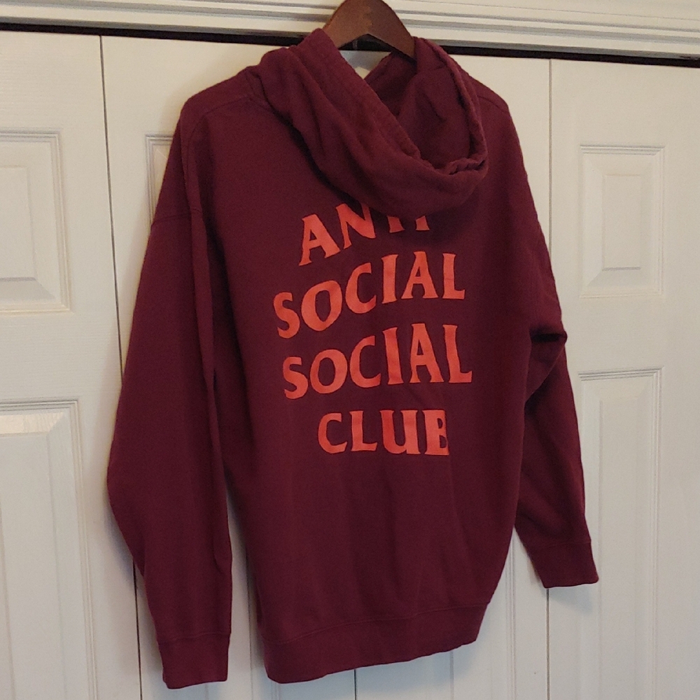 Anti Social Social Club Red Sweater Bold Design